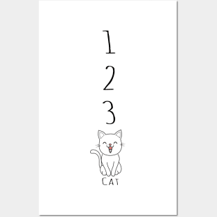 One Two Three Cat Posters and Art